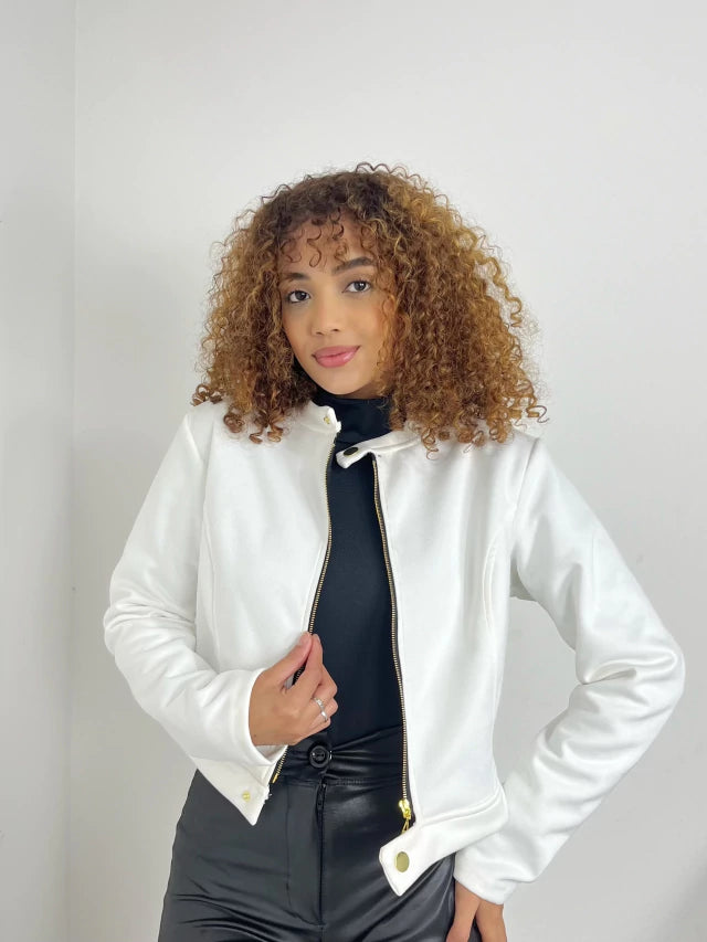 Jaqueta Feminina em Suede com Botão Ref. 1505